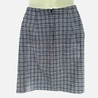 Vtg My Michelle Blue Mini Skirt Made In Usa Plaid High Waist W slit Sz 7 8