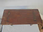 Antique Walnut Small Solid Wood Footstool  Morticed Top  Stool Doll Bench