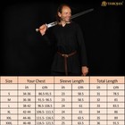 Viking Tunic Sca Cosplay Costume Medieval Outfit Cotton Shirt Renaissance Black