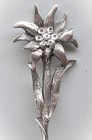 Vintage Silta 800 Silver Souvenir Spoon Edelweiss Flower European Alps 4  7 3g