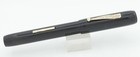Keystone Oversize Black   Gold Flat-top Fountain Pen - Medium Nib - 1920 s
