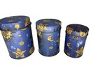 Rare Vintage 90s Celestial Sun Moon Stars Nesting Tins Whismigoth Decor Blue