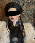 1 3 Bjd Doll Custom Artist Black Wig With Braid 21-22cm Head