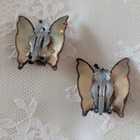 Pair Vintage Signed Matisse Copper Clip Style Butterfly Earrings As Is