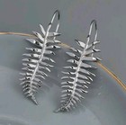 Vintage Silver Leaf Earrings 1 8 dangle Retro Boho Jewelry Gift For Women Nature