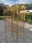 Vintage Boho Chic Bamboo Rattan 3-panel Room Divider Screen Mid Century Modern