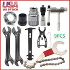 Bike Repair Tool Kit Crank Chain Cutter Extractor Bracket Freewheel Puller 9 Pcs