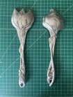 Arthur Court Vintage 1990 Aluminum Bunny Rabbit Salad Servers