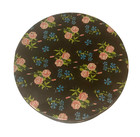 Floral  Vintage Flowered Round Metal Tin W  Lid