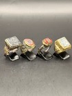 Ancient X4 Roman Intaglio Ring Bronze Engraved Intaglio Ancient Green Jade Ring