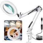 10x Magnifying Glass Desk Light Magnifier Led Lamp Reading Lamp With Base  Clamp