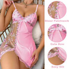 Sexy-lingerie Womens Lace Deep V-neck Babydoll Chemise Sleepwear Nightwear Dress