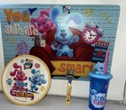 Zak Blue   s Clues Toddler Lunch Set plate 15oz Buddy Sip flatware   Placemat Rare