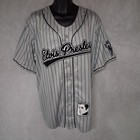 Graceland Elvis Presley Baseball Jersey Men s Xl Gray Black Pinstripes New With