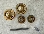 Vintage Solid Brass Concentric Door Knob Set W Rosettes Spindle 2-1 4   