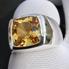 Natural Citrine Gemstone Handmade Ring For Men s 925 Sterling Silver Signet Ring