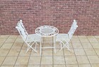 Dollhouse Miniature Patio Set Metal Table Chairs 1 12 Scale Fairy Garden Bistro