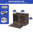 30  Hidden Cat Litter Box Enclosure W  Litter Mat Rattan Pet House Cat Furniture