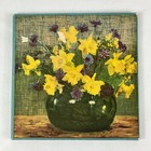 Vintage Handkerchief Gift Set Floral Embroidered Linen In Decorative Box 8 5 