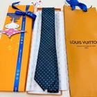 Louis Silk Tie Monogram Pattern Men s Necktie Designer Luxury Width 2 8inch Sale