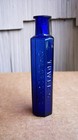 Vintage Antique Towle s Chlorodyne Blue Glass Bottle 4 3 4 