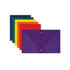  Durable Plastic Folders 3 Hole Punch Assorted Colors  2 Clear Pockets  6 Pack