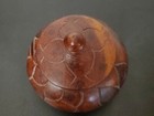 Vintage Hand Carved Wooden Trinket Box With Lid Swirl Dot Design Small 3    Approx