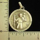Vintage Saint Christopher Medal Silver Jesus Catholic Patron Saint Of Travelers