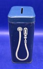 Vtg 1950s Blue Sunoco 200x Gas Pump Tin Coin Bank W lid Promotional Advertising
