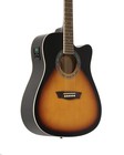 Acoustic Electric Guitar 6 String Dreadnought Tobacco Sunburst Washburn Vintage