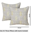 2 Pack Throw Pillows With Inserts 18  18 Linen Decorative Pillow Covers With I   