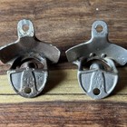 Pair Vintage Usa Made Coca Cola Wall Mount Bottle Opener Starr X Pat Brown Co 