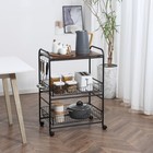 3-tier Rolling Kitchen Cart Storage Island Cart With 2 Sliding Baskets   Hooks