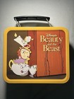 Vtg Disney Parks Le Beauty   The Beast Minature Metal Lunch Box Watch Set - Read