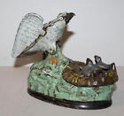 Antique Eagle And Eaglets Mechanical Cast Iron Bank     J    E  Stevens   Company