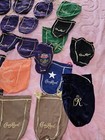 Lot Of 86 Mixed Crown Royal Bags Various Colors   Sizes Black green purple Etc 