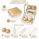 Mini Contact Lens Travel Case Kit Box With Mirror Holder Tweezers Organizer