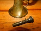 Vintage Conn Us Regulation Made In Usa Brass Bugle Turned Into A Lamp Not Workin