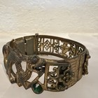 Nice  Vintage Antique Hand-crafted Asian Brass  Or Gold Toned Dragon Bracelet