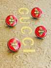 Gucci  Buttons Lot Of 4  Metal 14 Mm 0 5 Inch  Metal   Bees Red