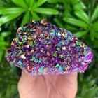 Raw Rainbow Aura Amethyst Quartz Cluster Titanium Geode Crystal Specimens