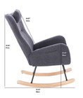 Upholstered Nursery Rocking Chair For Living Room Bedroom