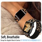 Leopard Stretchy Nylon Watch Band Compatible With Iwatch 42mm 46mm Adjustable