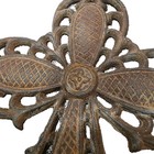 Vintage Cast Iron Wall Cross Ornate Scrollwork Old World Rustic Brown 11 75 