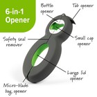 Prep Solutions 6-in-1 Multi Opener Non-slip Grip Jar Can Bottle Opener
