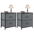 2 Pcs Nightstand With 2 Fabric Drawers For Living Room Small Bedroom Dresser