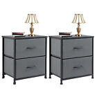 Nightstand Set Of 2 With 2 Storage Drawers 20  Height Small Bed Side End Table