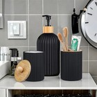 3pcs Bathroom Organizer Set With Soap Dispenser cotton Storage toothbrush Holder