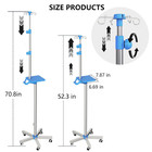 Rolling Iv Pole With Tray - Stainless Steel 4 Hooks Iv Stand With Wheels Height 