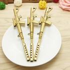 Creative Gold Rifle Shape Black Ink Ballpoint Pen Stationery Office Ball Point 
